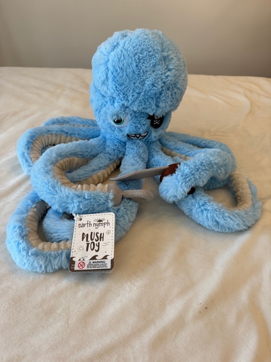 Earth Nymph Other - NWT! Earth Nymph Blue Plush Pirate Octopus Toy - Soft Stuffed Sea Animal